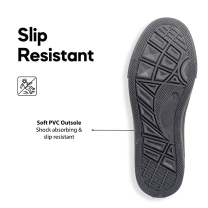 ABARO x KLASIX KS3766 Unisex Slip Resistant Anti Bacterial Super Comfy/School Shoes/Kasut Sekolah Hitam