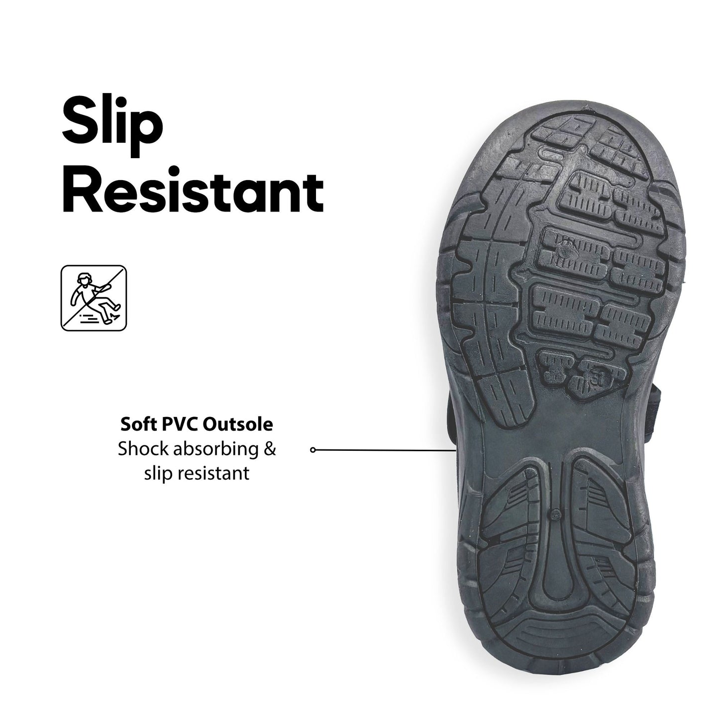 ABARO x BASIC BS2388 Unisex Slip Resistant Anti Bacterial Super Comfy/School Shoes/Kasut Sekolah Hitam