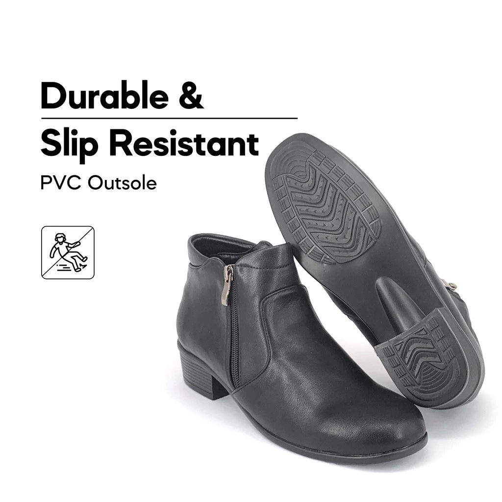 PROTEK Faux Leather FBA627E1 Comfort Women Ankle Boots/Kasut Kulit Pejabat/Kasut Matte/Kasut Kilat/Kasut Potong Polis