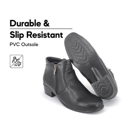 PROTEK Faux Leather FBA627E1 Comfort Women Ankle Boots/Kasut Kulit Pejabat/Kasut Matte/Kasut Kilat/Kasut Potong Polis