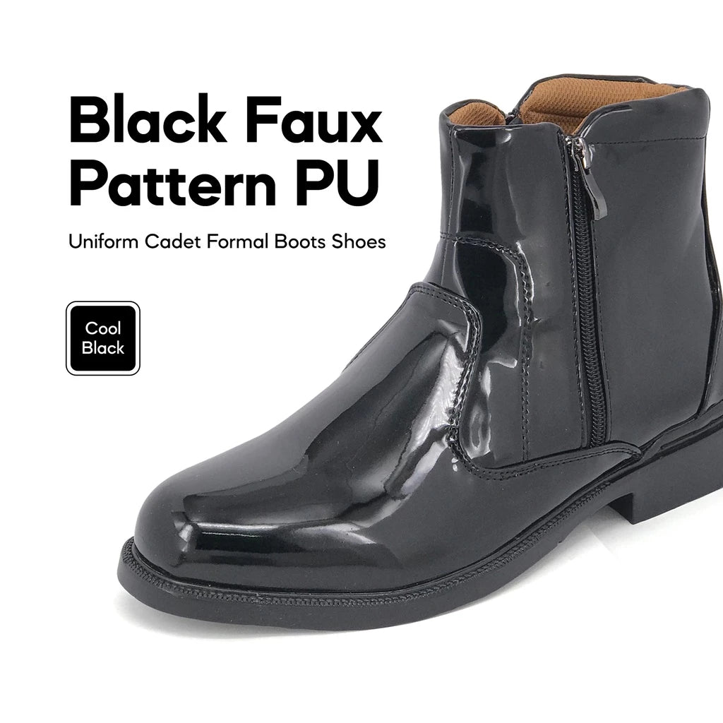ABARO Men Faux Leather PBA731E7 Comfort Ankle Boots Formal Shoes/Kasut Kilat Kulit/Kasut Potong Polis/SWAT Boots/????