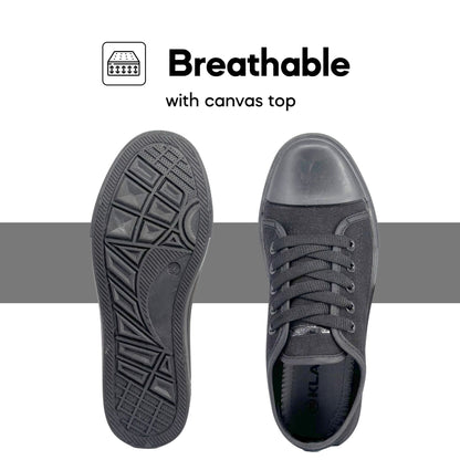 ABARO x KLASIX KS3766 Unisex Slip Resistant Anti Bacterial Super Comfy/School Shoes/Kasut Sekolah Hitam