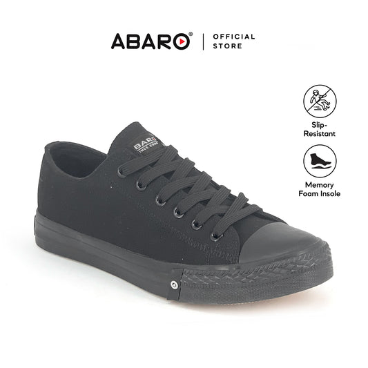 ABARO 7286 7286MF Slip Resistant School Shoes/Rubber Outsole/Comfy Insole/Kasut Unisex/Kasut Sekolah Hitam/???