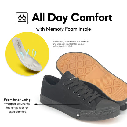 ABARO 7286 7286MF Slip Resistant School Shoes/Rubber Outsole/Comfy Insole/Kasut Unisex/Kasut Sekolah Hitam/???