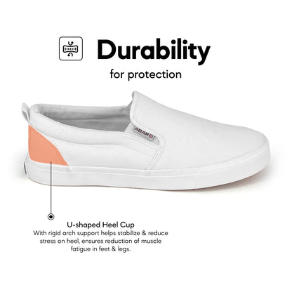 ABARO School Shoes 7285MF Slip On Thick Rubber Outsole White School Shoes/Kasut Sekolah Putih/Shoes Canvas/Extra Large
