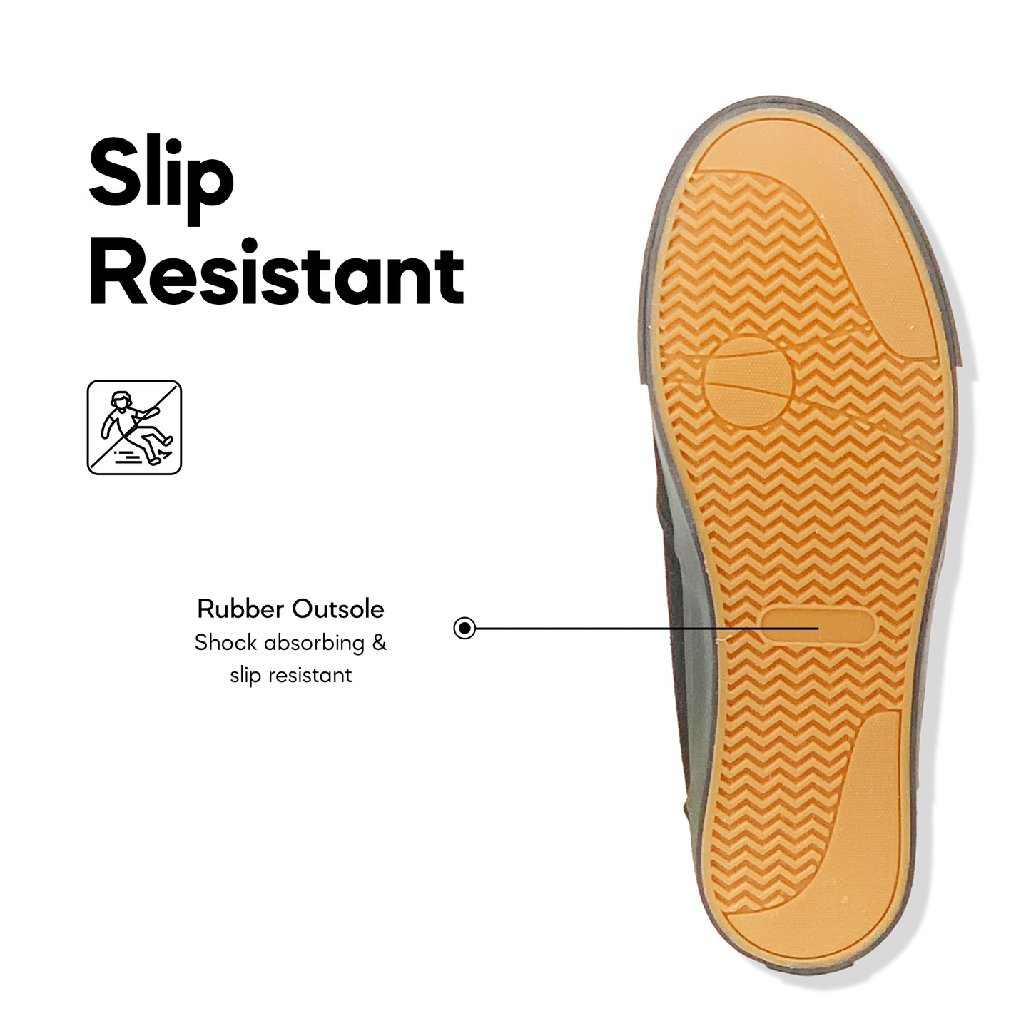 ABARO Unisex Slip Resistant 7295MF Slip On Thick Rubber Outsole School Shoes/Sneaker/Kasut Sekolah Hitam/Extra Large