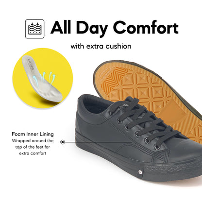 ABARO Unisex Slip Resistant 7369MF Men Unisex/Kasut Sekolah/School Shoes Black/Kasut Sekolah Hitam