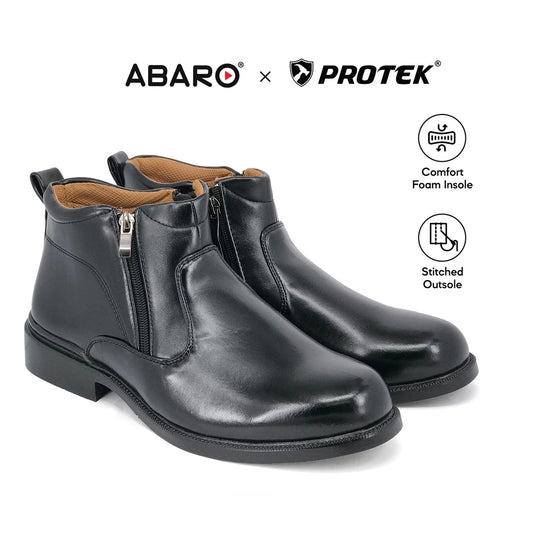 ABARO Men Faux Leather FBA731E8 Comfort Ankle Boots Formal Shoes/Kasut Matte Kulit Polis/SWAT Boots/Kasut Potong/Kilat??