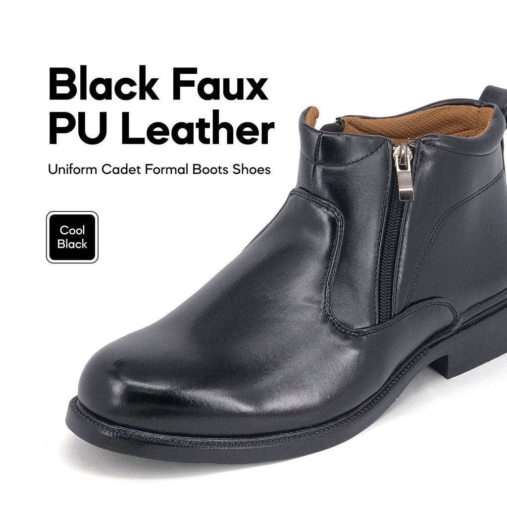 ABARO Men Faux Leather FBA731E8 Comfort Ankle Boots Formal Shoes/Kasut Matte Kulit Polis/SWAT Boots/Kasut Potong/Kilat??