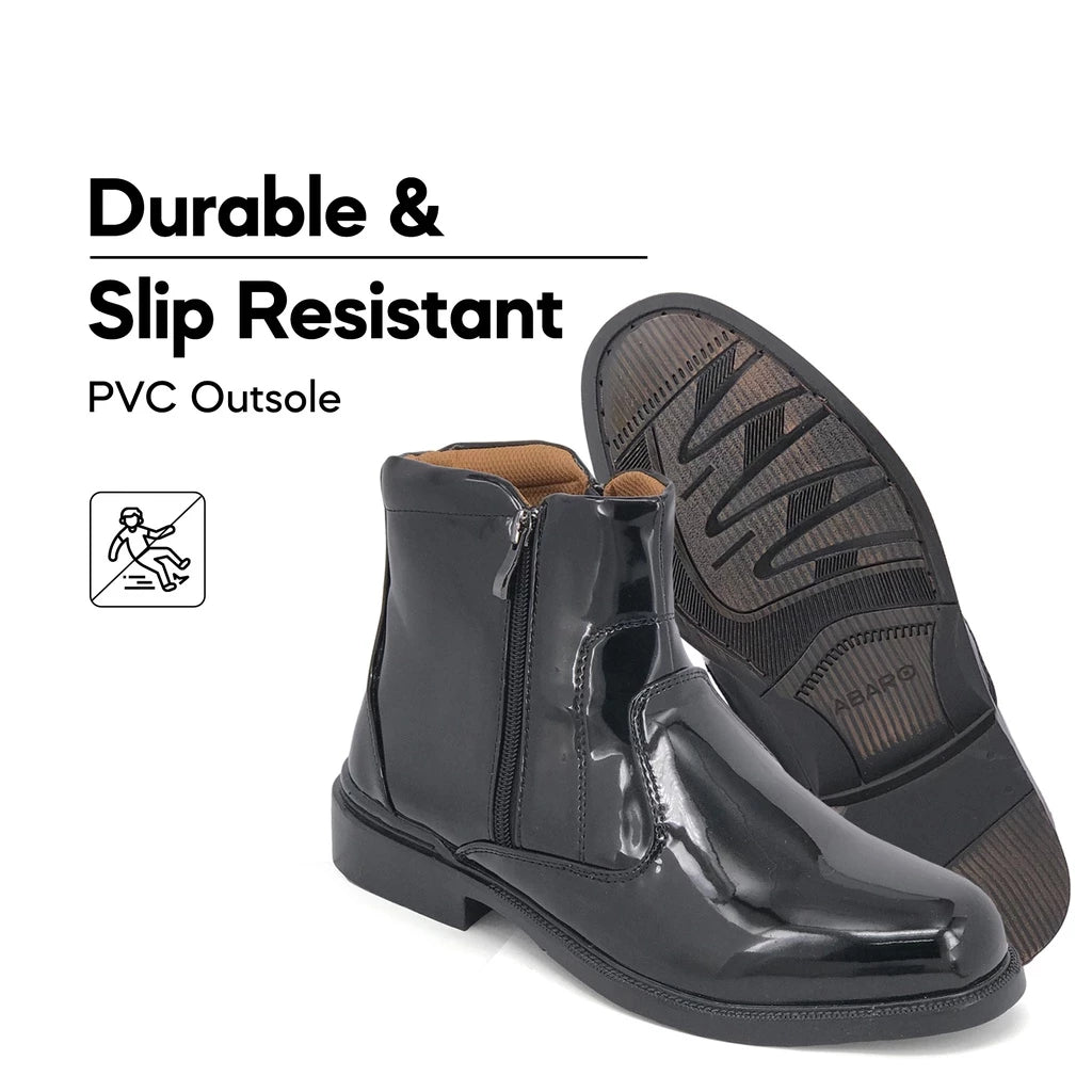 ABARO Men Faux Leather PBA731E7 Comfort Ankle Boots Formal Shoes/Kasut Kilat Kulit/Kasut Potong Polis/SWAT Boots/????