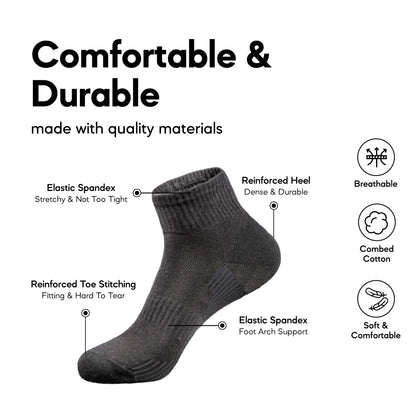 ABARO Unisex 3pairs Antibacterial Socks AS03 Comfy Cotton/Stoking Sekolah Antibakteria Hitam