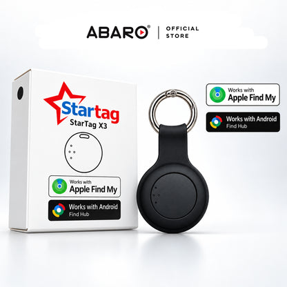 [Support iOS & Android] ABARO Startag X3 Bluetooth Tracker Works with Apple Find My and Android Find Hub included CASING