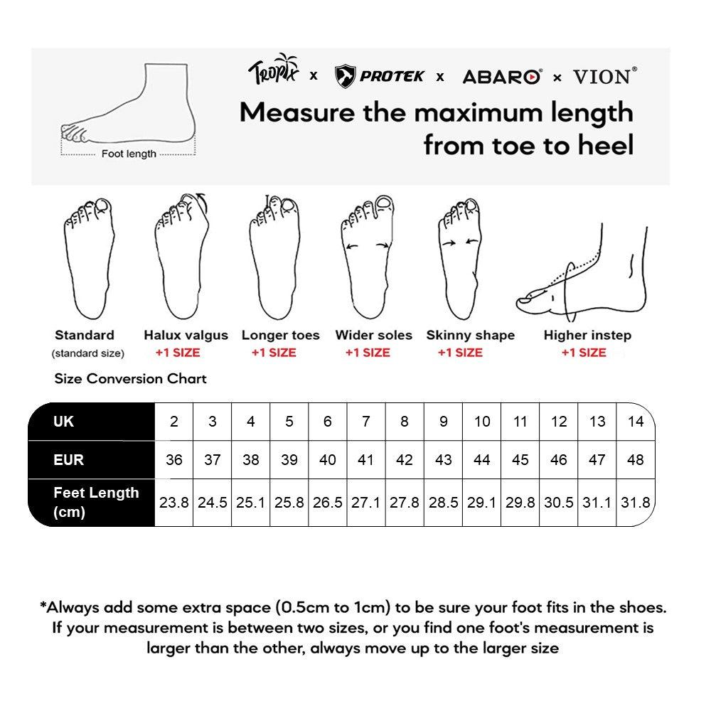 ABARO SFA755B2-EA size chart (sizes 36 to 48)
