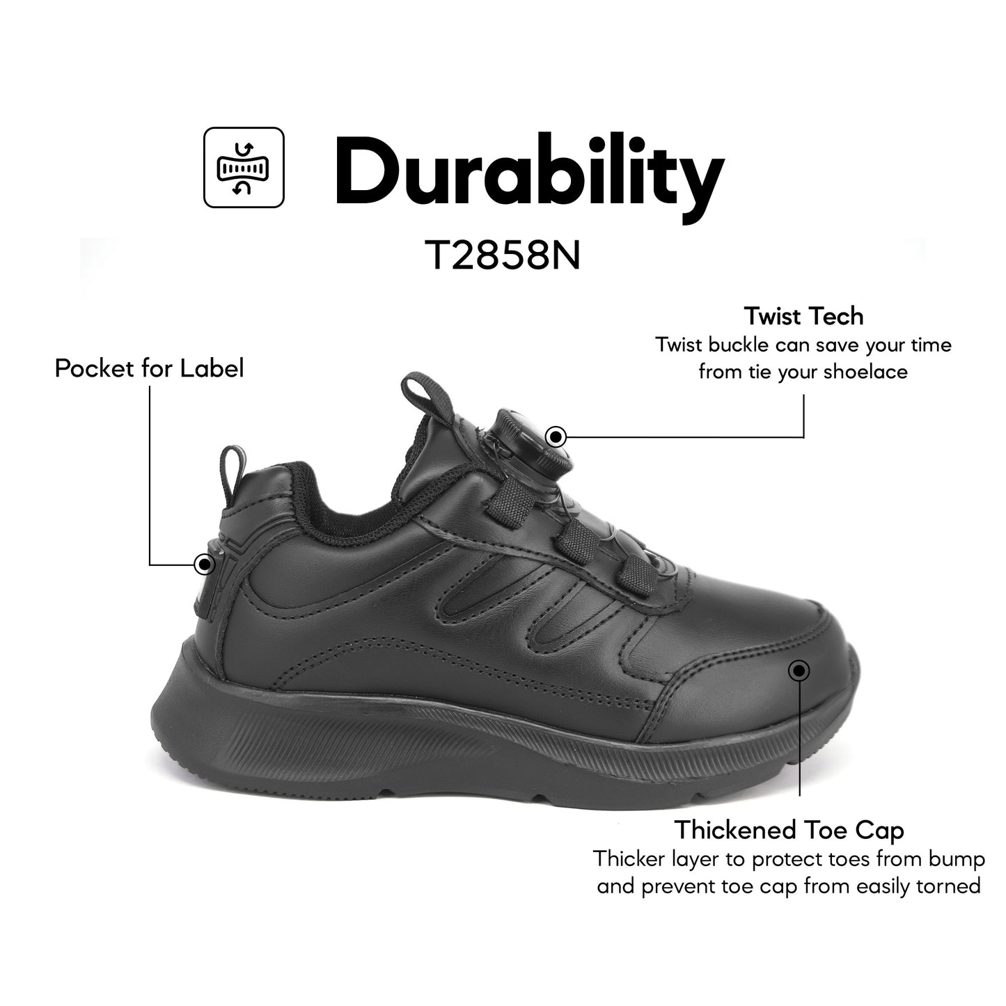 ABARO T2858N TwistTech + NameTech School Shoes/Kasut Unisex/Kasut Tulis Nama