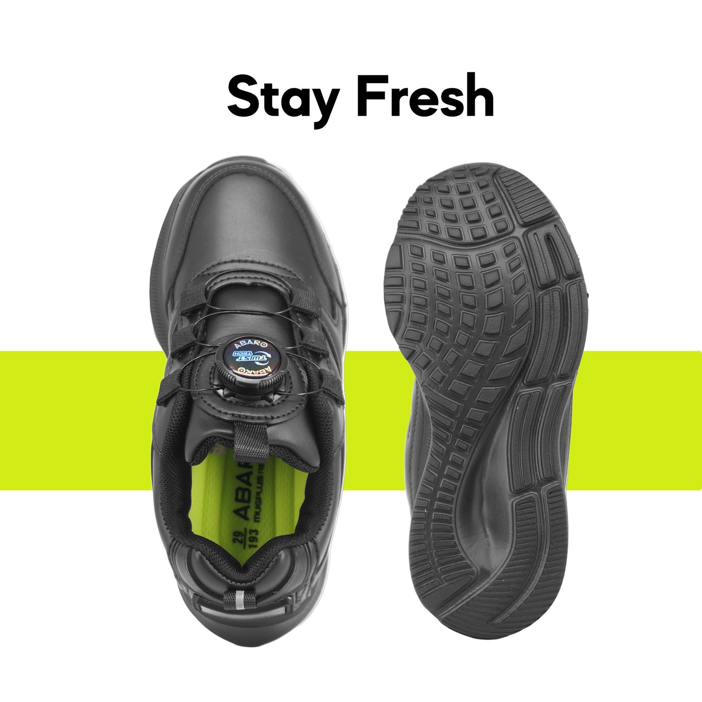 ABARO T2858N TwistTech + NameTech School Shoes/Kasut Unisex/Kasut Tulis Nama