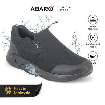 Abaro Water Resistant Anti-Bacterial Canvas Shoes W2883 Sneakers Men/Secondary school/School Shoes/Kasut Sekolah Hitam