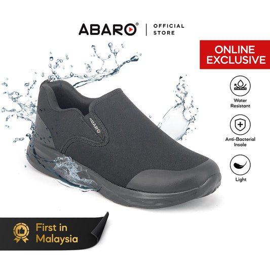 [ONLINE EXCLUSIVE] Abaro Water Resistant Anti-Bacterial Canvas Shoes W2883 /Secondary school/Kasut Sekolah Hitam