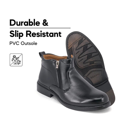 ABARO Men Faux Leather FBA731E8 Comfort Ankle Boots Formal Shoes/Kasut Matte Kulit Polis/SWAT Boots/Kasut Potong/Kilat??