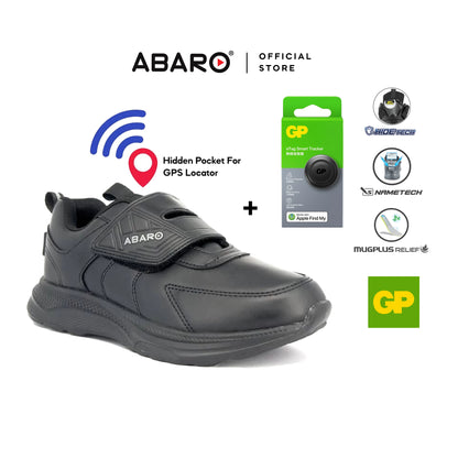 Bundle Deal ABARO Combo HideTech H2819N Hidden GPS Pocket School Shoes/Kasut Sekolah + GP eTag Tracker | iOS Only