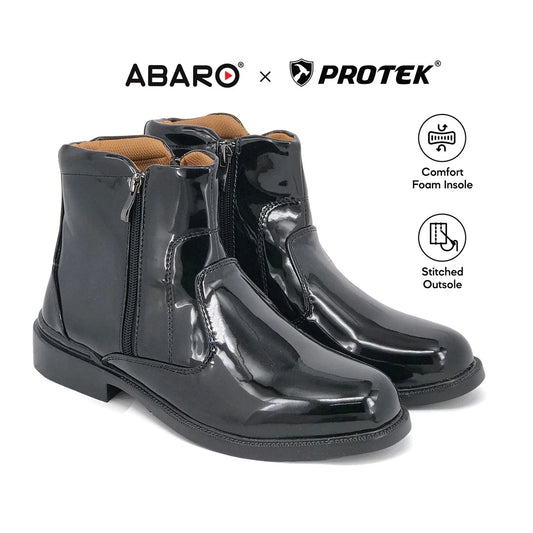 ABARO Men Faux Leather PBA731E7 Comfort Ankle Boots Formal Shoes/Kasut Kilat Kulit/Kasut Potong Polis/SWAT Boots/????