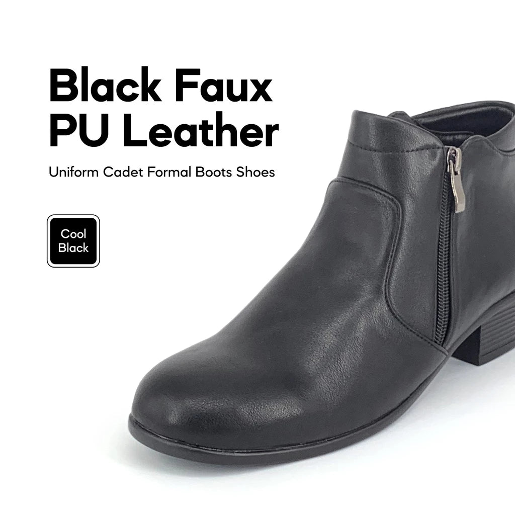 PROTEK Faux Leather FBA627E1 Comfort Women Ankle Boots/Kasut Kulit Pejabat/Kasut Matte/Kasut Kilat/Kasut Potong Polis