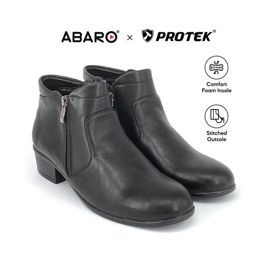 PROTEK Faux Leather FBA627E1 Comfort Women Ankle Boots/Kasut Kulit Pejabat/Kasut Matte/Kasut Kilat/Kasut Potong Polis