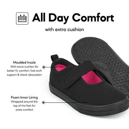 ABARO Slip Resistant/Anti Bacterial-2622D 2622 Girls Canvas Shoes /School Shoes/Kasut Sekolah Hitam/Kasut Sekolah/ Sneak
