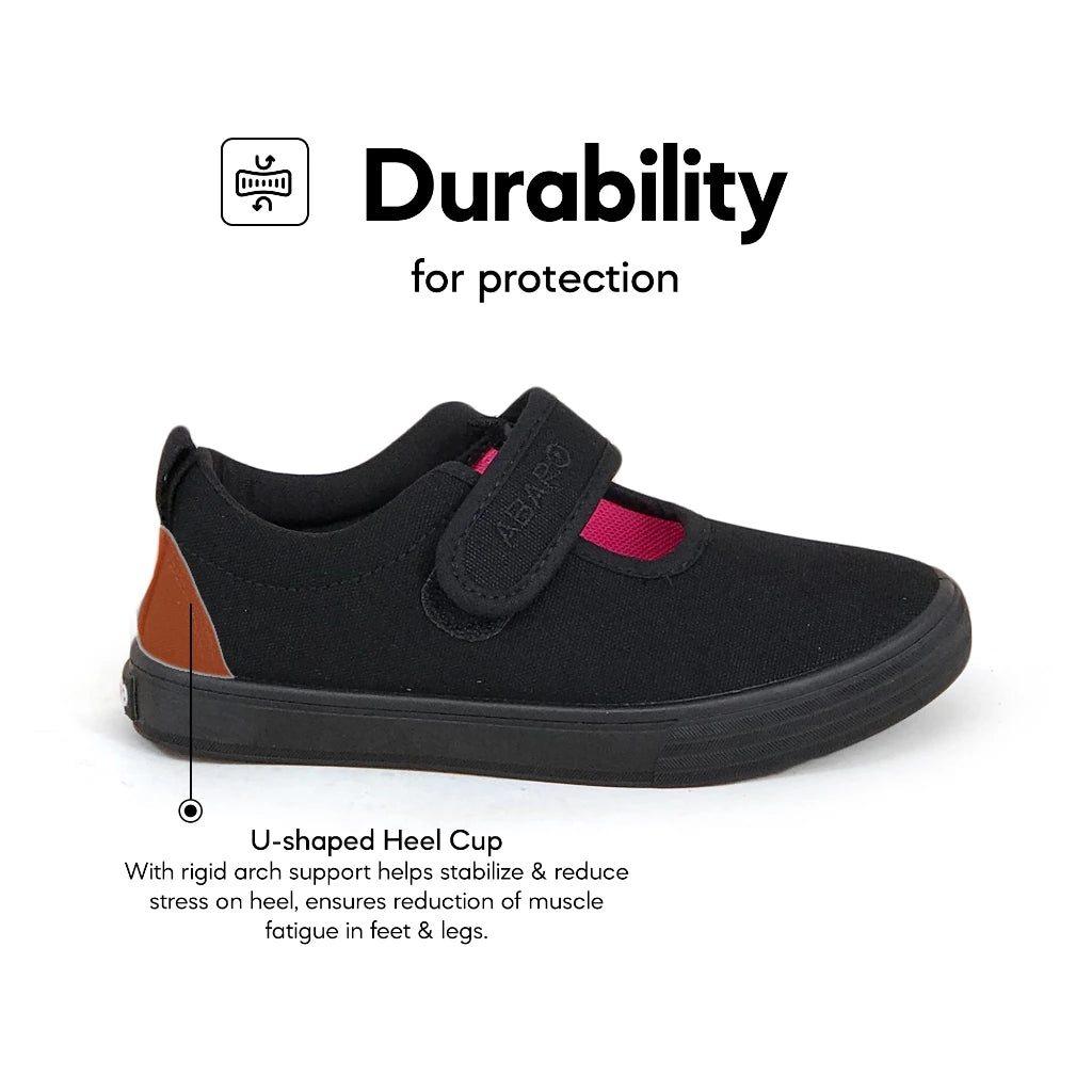ABARO Slip Resistant/Anti Bacterial-2622D 2622 Girls Canvas Shoes /School Shoes/Kasut Sekolah Hitam/Kasut Sekolah/ Sneak