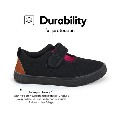 ABARO Slip Resistant/Anti Bacterial-2622D 2622 Girls Canvas Shoes /School Shoes/Kasut Sekolah Hitam/Kasut Sekolah/ Sneak