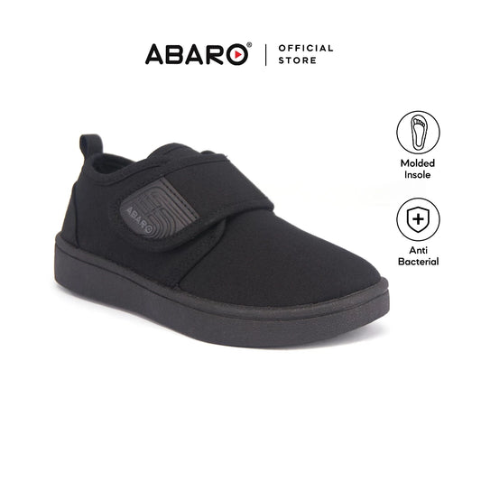ABARO 2677 Anti-Bacterial Unisex Black School Shoes/Canvas Shoes/Kasut Sekolah Hitam