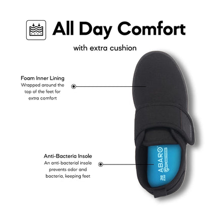ABARO 2677 Anti-Bacterial Unisex Black School Shoes/Canvas Shoes/Kasut Sekolah Hitam
