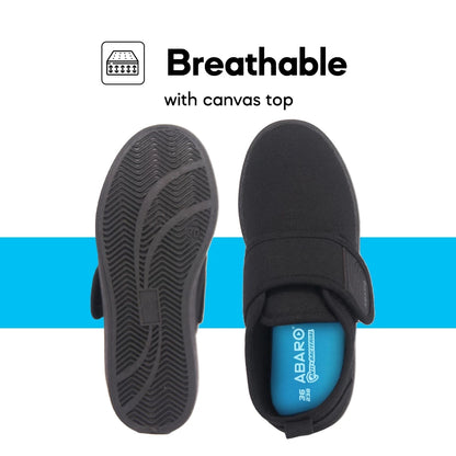 ABARO 2677 Anti-Bacterial Unisex Black School Shoes/Canvas Shoes/Kasut Sekolah Hitam