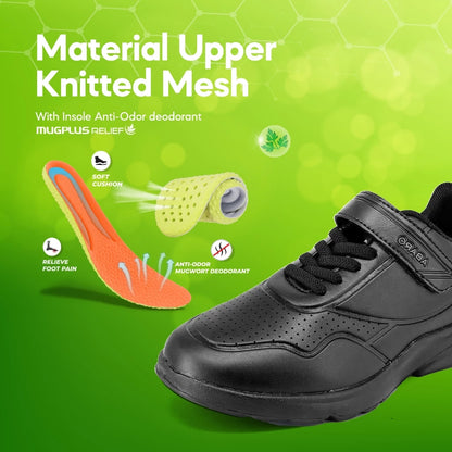 ABARO NameTech 2816N School Shoes Black Name Your Shoes/Kasut Sekolah Hitam/Kasut Budak/??