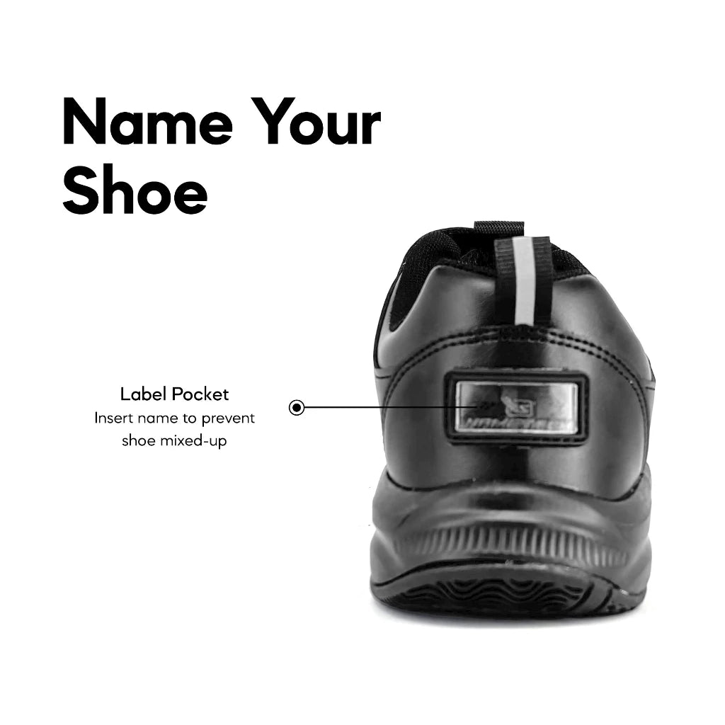 ABARO NameTech + GripTech 2271N School Shoes Black Name Your Shoes/Kasut Sekolah Hitam/Kasut Budak