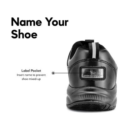 ABARO NameTech + GripTech 2271N School Shoes Black Name Your Shoes/Kasut Sekolah Hitam/Kasut Budak