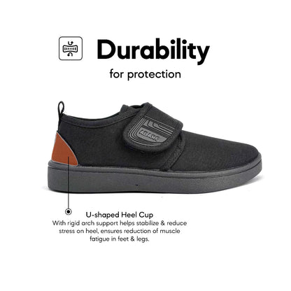 ABARO 2655D Anti-Bacterial Unisex Black School Shoes/Canvas Shoes/Kasut Sekolah Hitam