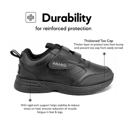ABARO NameTech + GripTech 2333N School Shoes Name Your Shoes/PVC+Rubber Outsole/Kasut Sekolah Hitam/Kasut Unisex/??