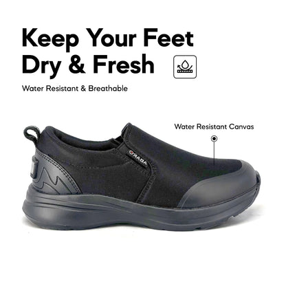 Abaro DryTech W2889N Water Resistant Canvas Shoe/Kasut Kalis Air /School Shoes/Kasut Sekolah Hitam