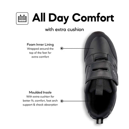 ABARO GripTech + HideTech H2279N Hidden GPS Pocket School Shoes/Kasut Unisex/Kasut Tulis Nama