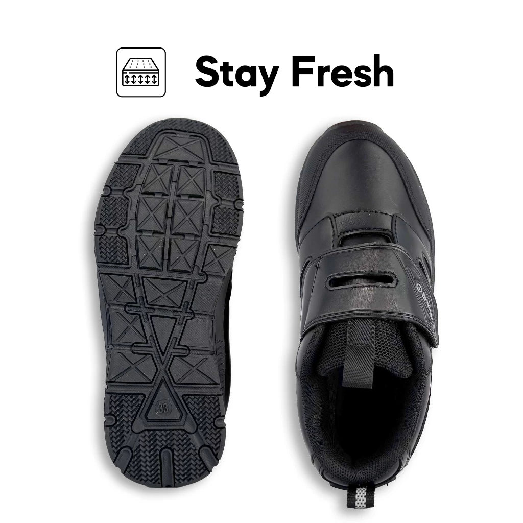ABARO GripTech + HideTech H2279N Hidden GPS Pocket School Shoes/Kasut Unisex/Kasut Tulis Nama