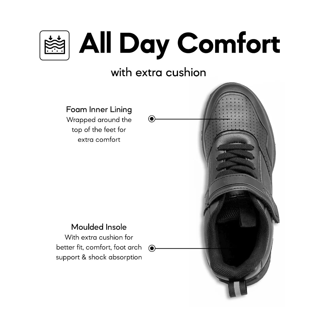 ABARO NameTech 2816N School Shoes Black Name Your Shoes/Kasut Sekolah Hitam/Kasut Budak/??