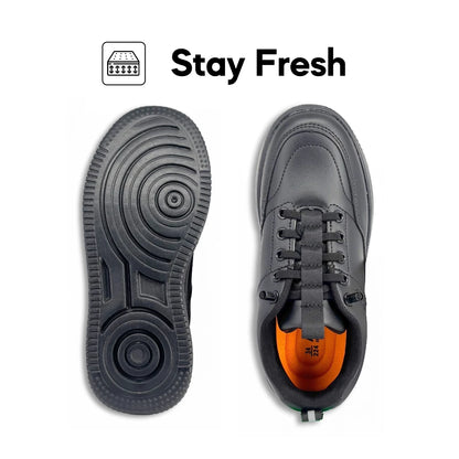 ABARO NameTech 2913N School Shoes Black Name Your Shoes/Kasut Sekolah Hitam/Kasut Budak