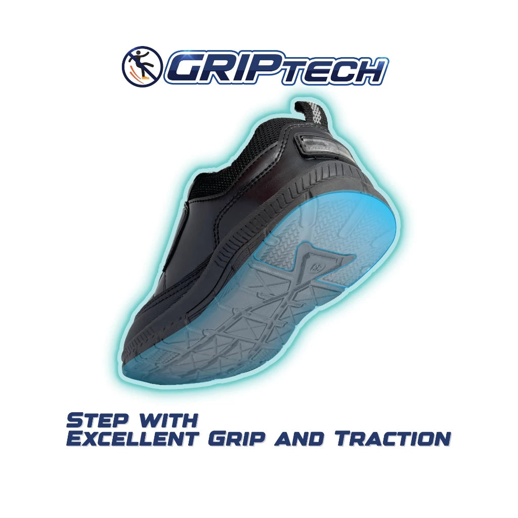 ABARO HideTech + GripTech H2278N Hidden GPS Pocket School Shoes/Kasut Unisex/Kasut Tulis Nama
