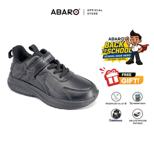 ABARO HideTech H2812N Hidden GPS Pocket School Shoes/Kasut Unisex/Kasut Tulis Nama