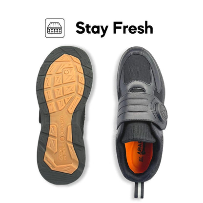 Abaro HideTech + GripTech + NameTech H2335N School Shoes Hidden GPS Pocket/NameYouShoes/Kasut Sekolah Hitam/Kasut Unisex