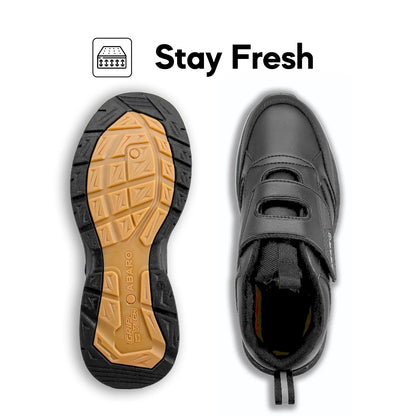 ABARO NameTech + GripTech 2333N School Shoes Name Your Shoes/PVC+Rubber Outsole/Kasut Sekolah Hitam/Kasut Unisex/??