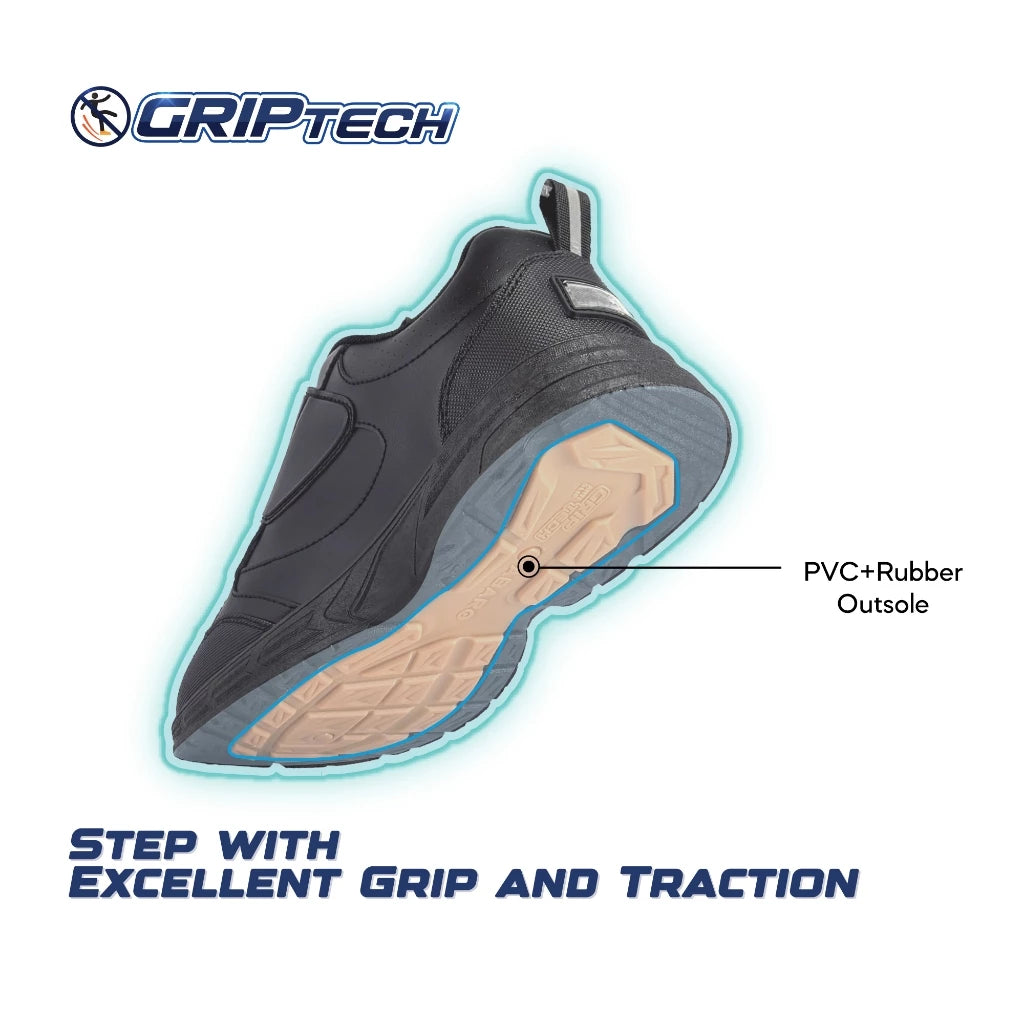 ABARO NameTech + GripTech 2333N School Shoes Name Your Shoes/PVC+Rubber Outsole/Kasut Sekolah Hitam/Kasut Unisex/??