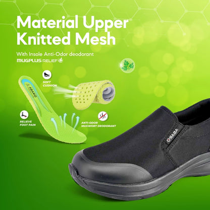 Abaro DryTech W2889N Water Resistant Canvas Shoe/Kasut Kalis Air /School Shoes/Kasut Sekolah Hitam