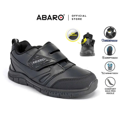 ABARO GripTech + HideTech H2279N Hidden GPS Pocket School Shoes/Kasut Unisex/Kasut Tulis Nama