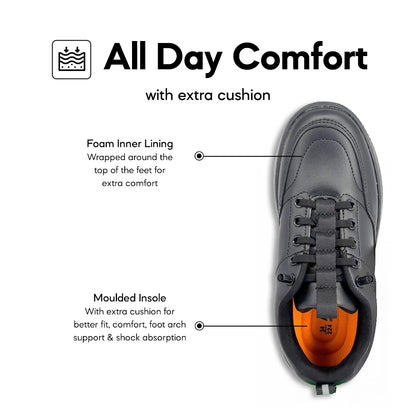 ABARO NameTech 2913N School Shoes Black Name Your Shoes/Kasut Sekolah Hitam/Kasut Budak